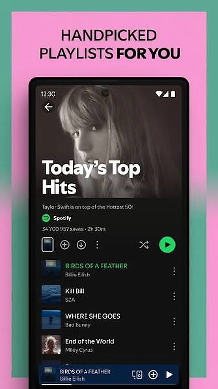 Experiencia musical sin anuncios Spotify función screenshot