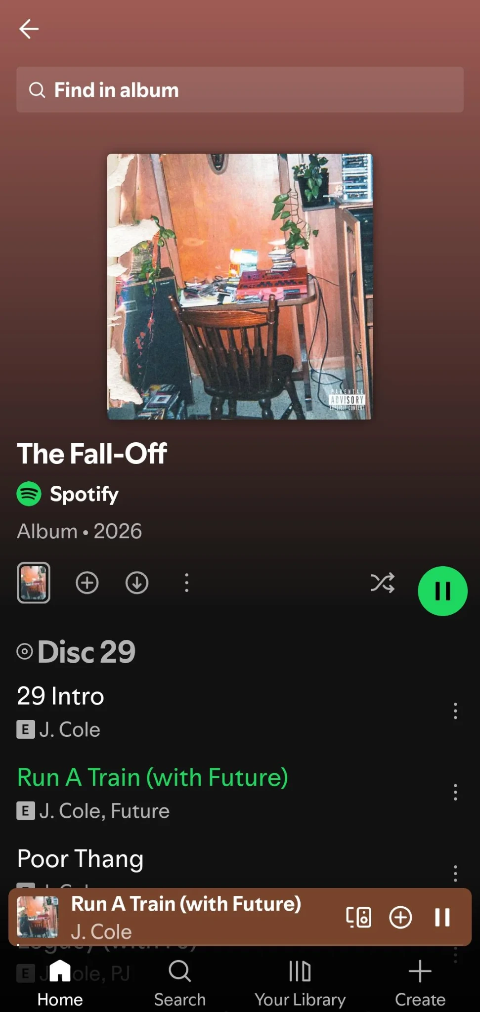 Gestión de la cola Spotify función screenshot
